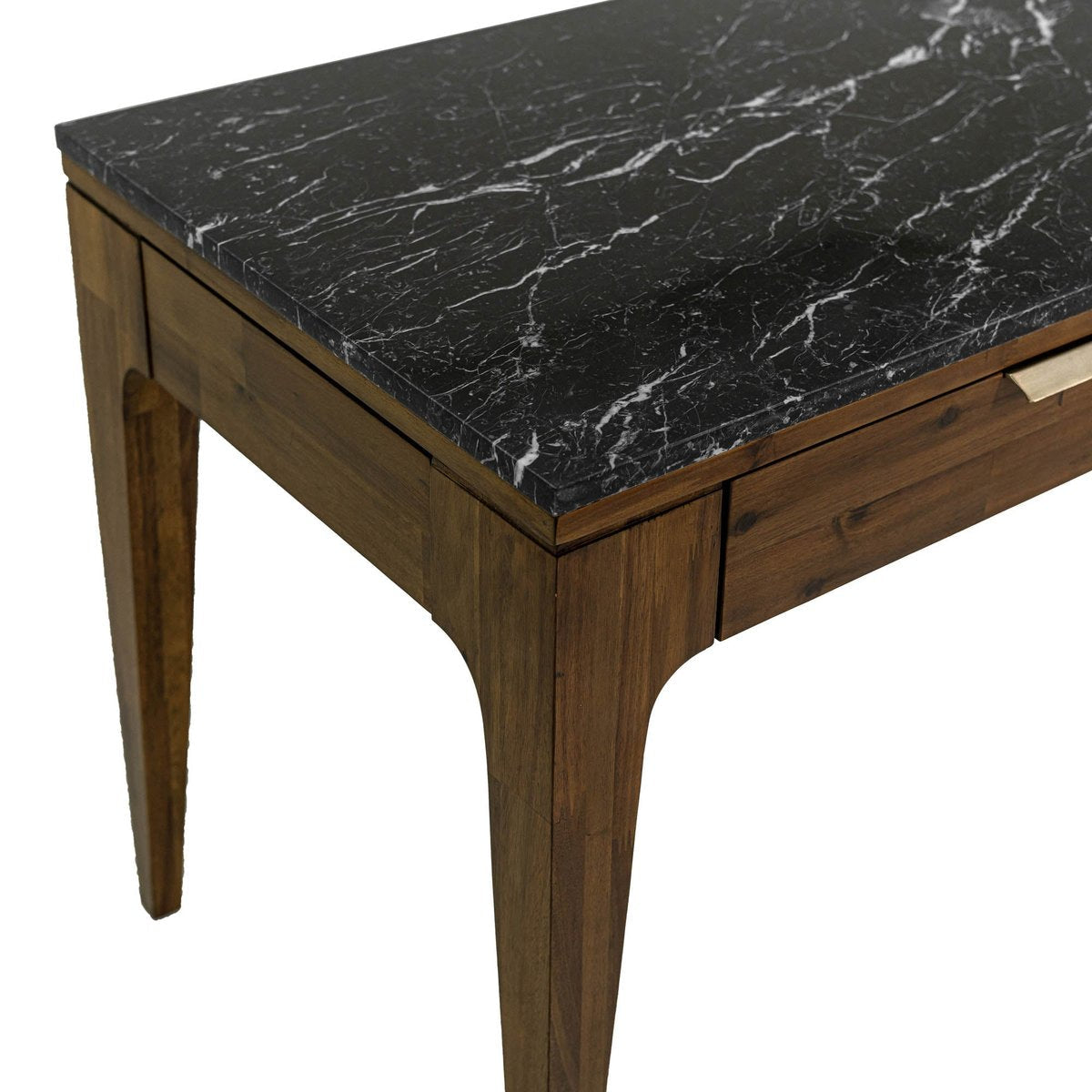 LH Home Allure Black Marble Top Writing Desk