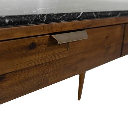 LH Home Allure Black Marble Top Writing Desk