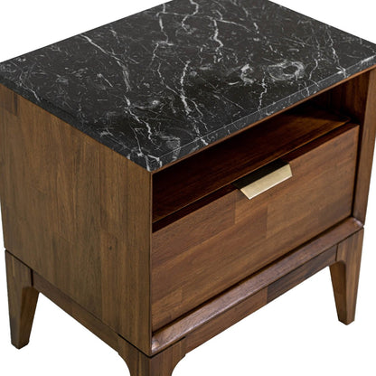 LH Home Allure One Drawer Wood Nightstand
