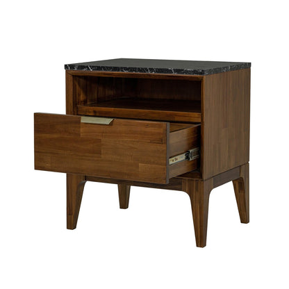 LH Home Allure One Drawer Wood Nightstand