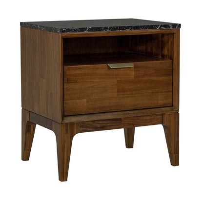 LH Home Allure One Drawer Wood Nightstand