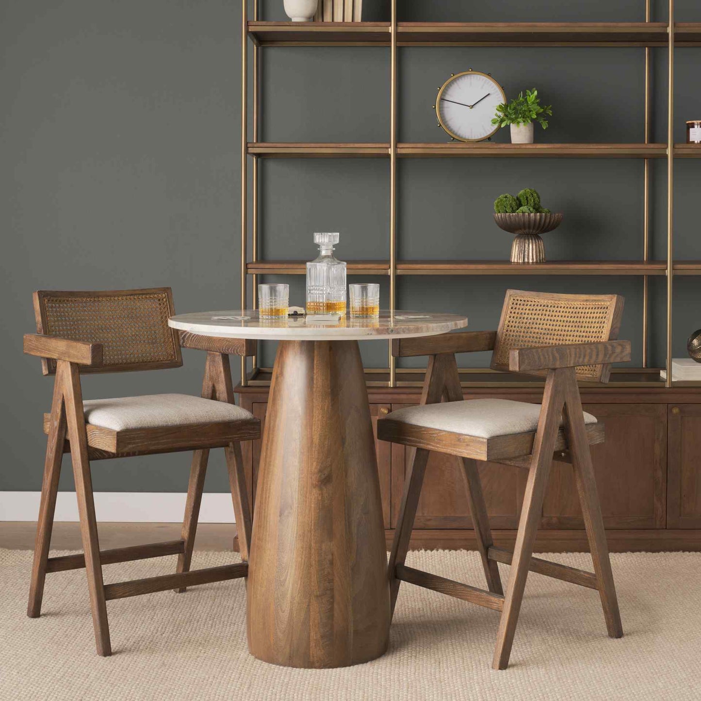 Mercana Allyson Marble Top Round Bistro Table