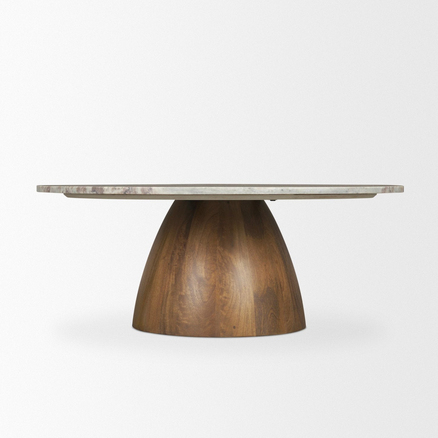 Mercana Allyson Pink Marble Top Round Coffee Table