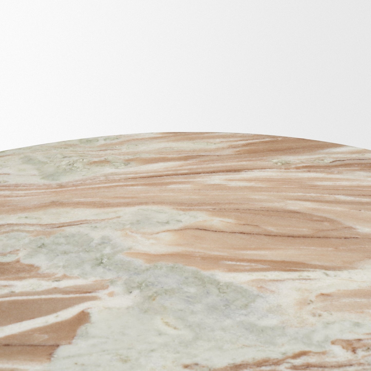 Mercana Allyson Pink Marble Top Round Coffee Table