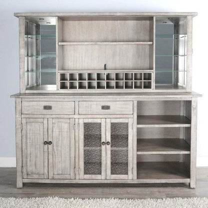 Alpine Buffet And Hutch Grey Buffets Sideboards and Things By Sunny D