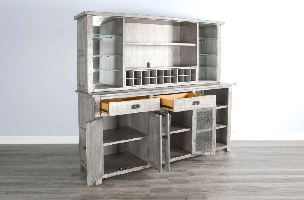 Alpine Buffet And Hutch Grey Buffets Sideboards and Things By Sunny D