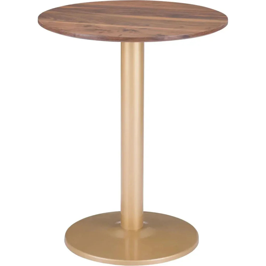 Alto Bistro Table Brown & Gold-Dining Tables-Zuo Modern-LOOMLAN