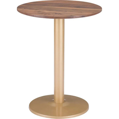 Alto Bistro Table Brown & Gold-Dining Tables-Zuo Modern-LOOMLAN