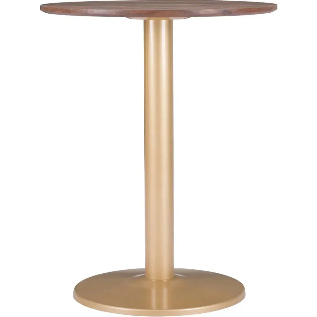 Alto Bistro Table Brown & Gold-Dining Tables-Zuo Modern-LOOMLAN