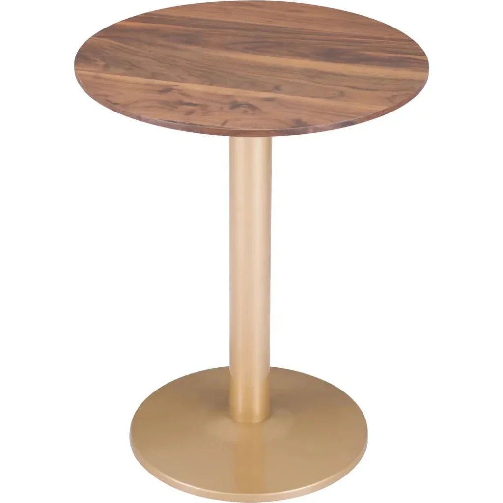 Alto Bistro Table Brown & Gold-Dining Tables-Zuo Modern-LOOMLAN