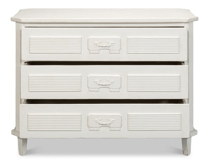 Altus Commode Antique White Three Drawers Chest-Chests-Sarreid-LOOMLAN