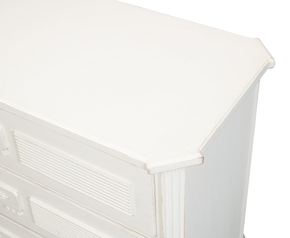 Altus Commode Antique White Three Drawers Chest-Chests-Sarreid-LOOMLAN