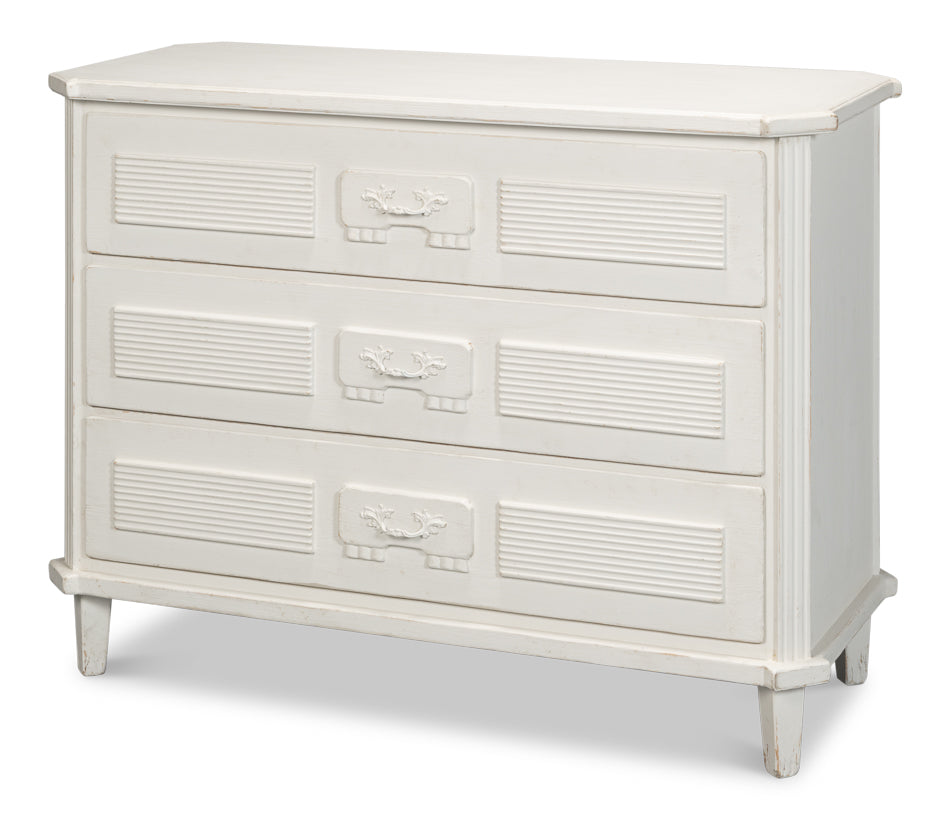 Altus Commode Antique White Three Drawers Chest-Chests-Sarreid-LOOMLAN