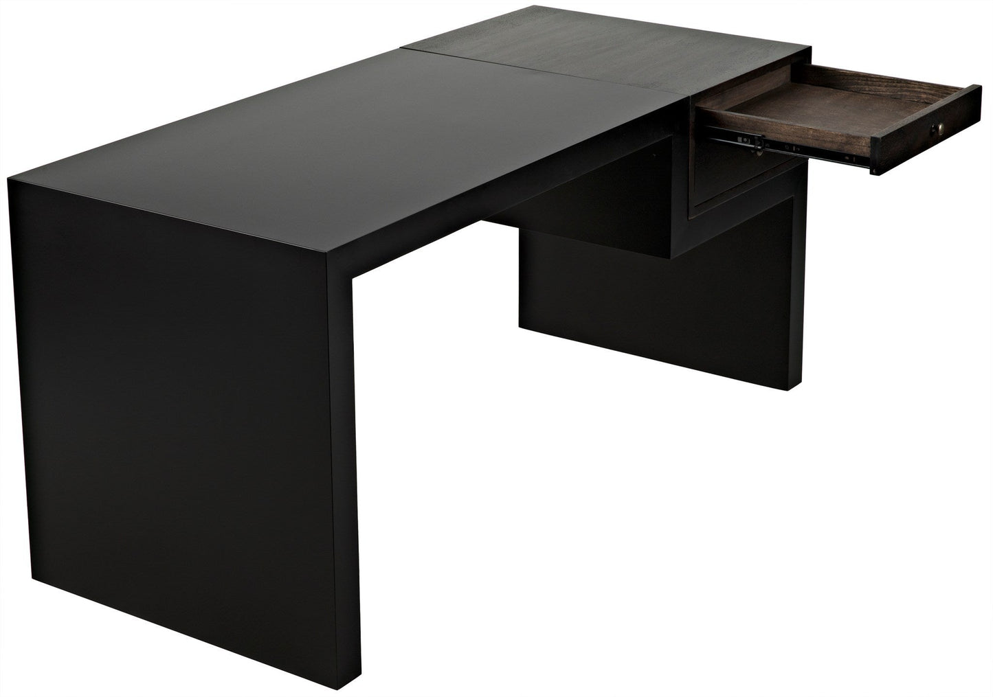 Alvaro Desk, Black Steel with Ebony Walnut-Home Office Desks-Noir-Sideboards and Things