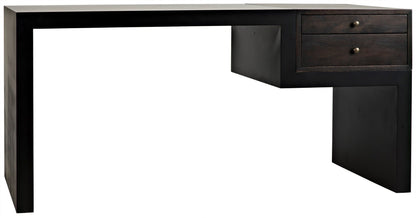 Alvaro Desk, Black Steel with Ebony Walnut-Home Office Desks-Noir-Sideboards and Things