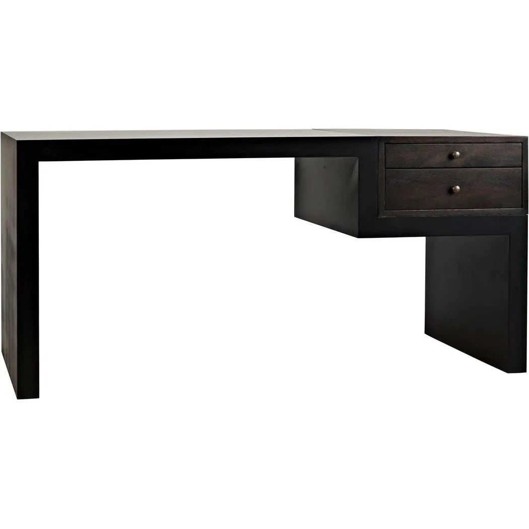 Alvaro Desk, Black Steel with Ebony Walnut