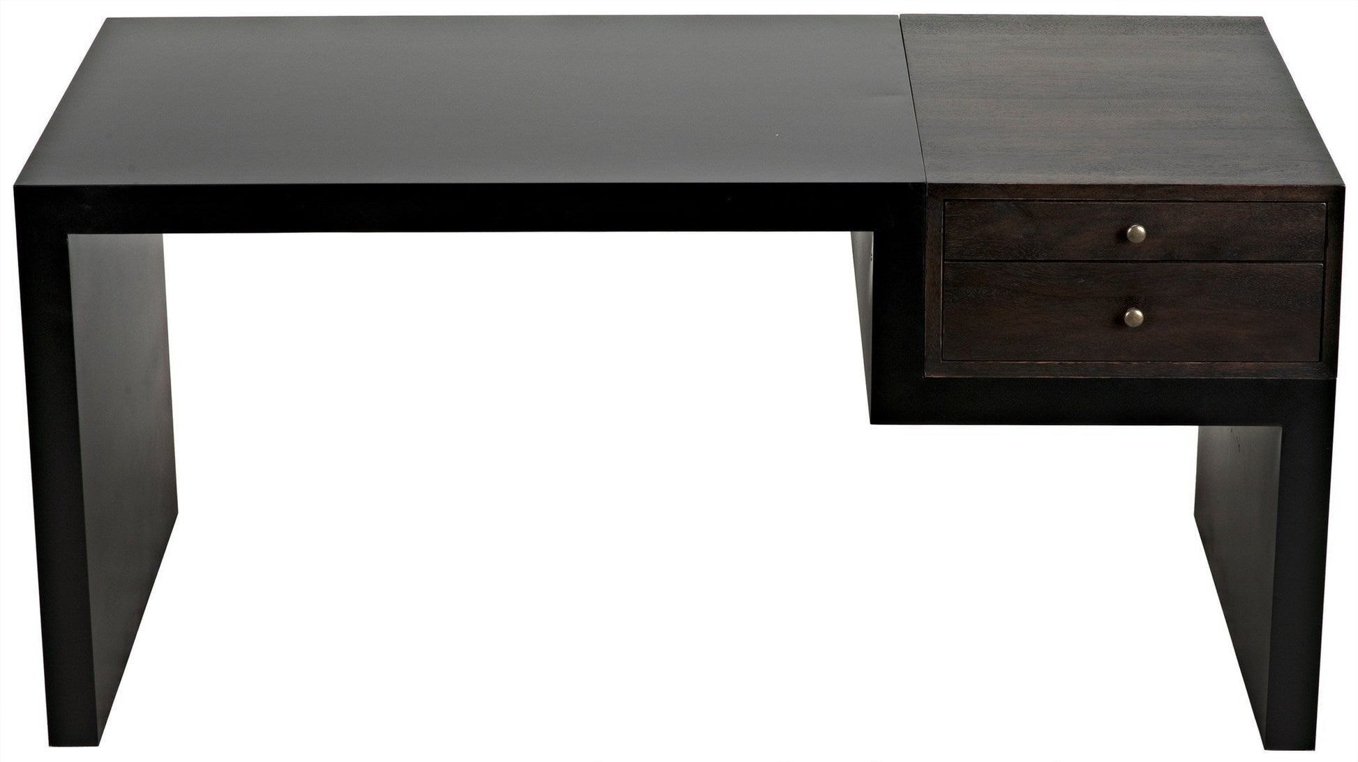 Alvaro Desk, Black Steel with Ebony Walnut-Home Office Desks-Noir-Sideboards and Things