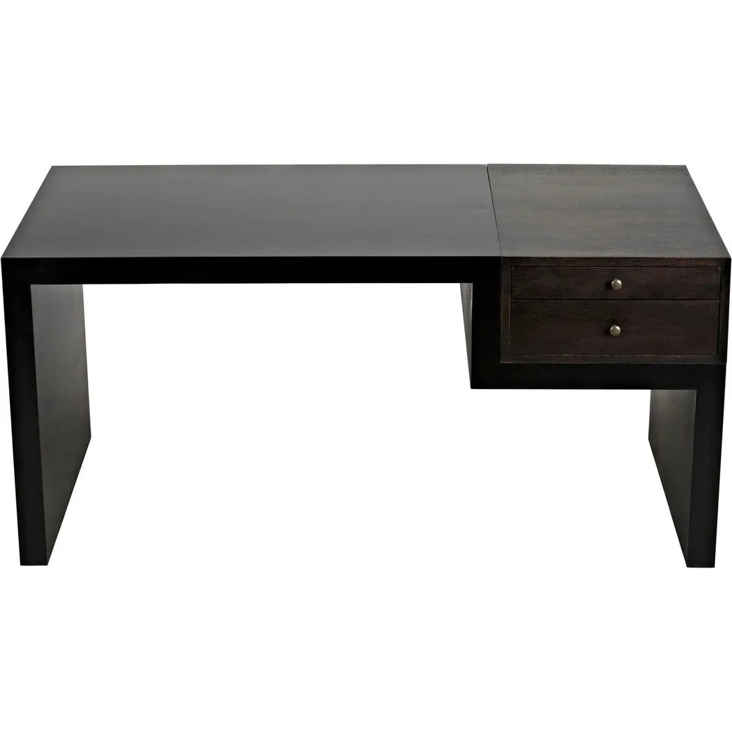 Alvaro Desk, Black Steel with Ebony Walnut