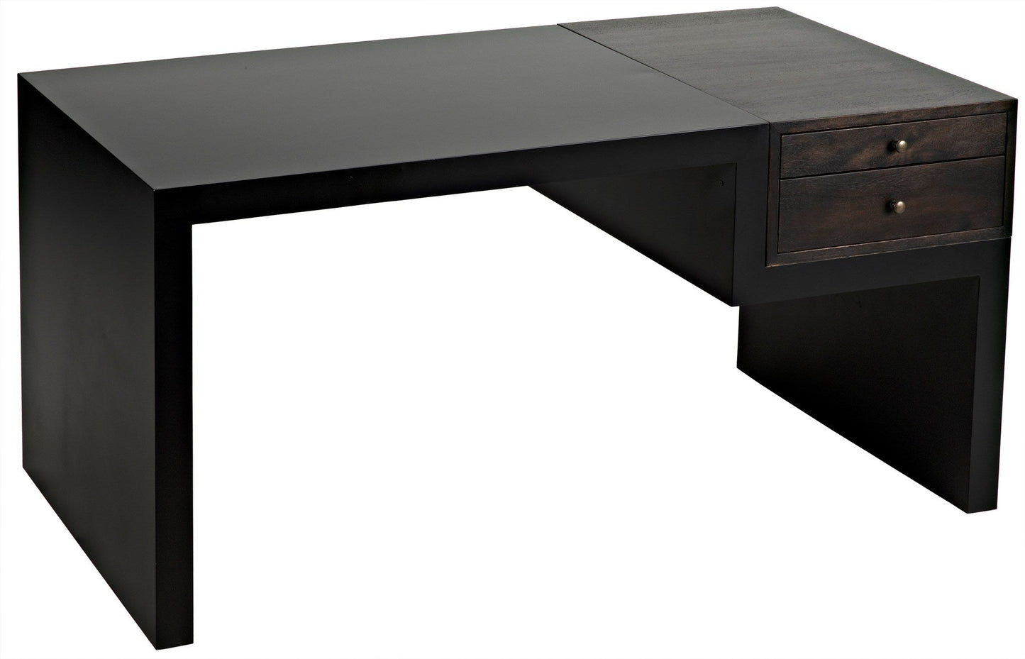 Alvaro Desk, Black Steel with Ebony Walnut-Home Office Desks-Noir-Sideboards and Things