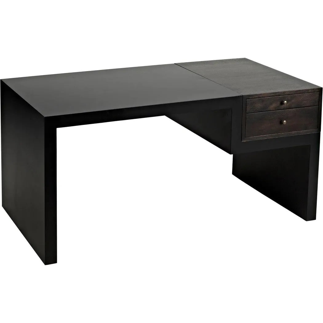 Alvaro Desk, Black Steel with Ebony Walnut