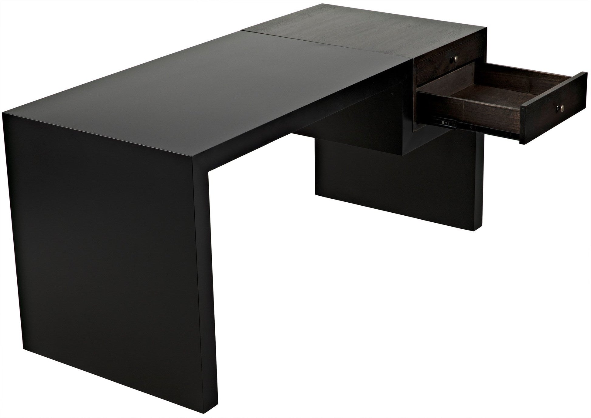 Alvaro Desk, Black Steel with Ebony Walnut-Home Office Desks-Noir-Sideboards and Things