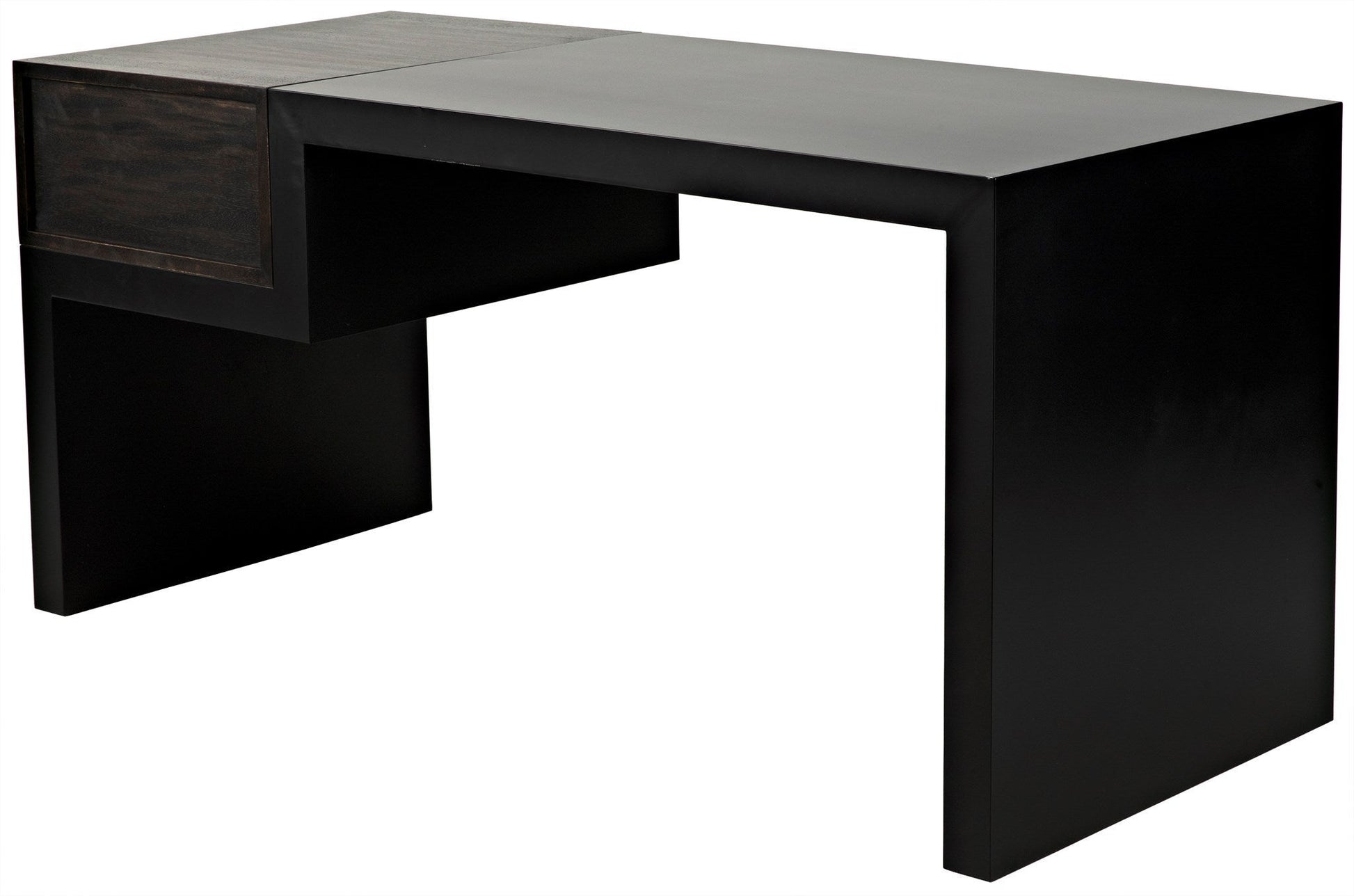 Alvaro Desk, Black Steel with Ebony Walnut-Home Office Desks-Noir-Sideboards and Things