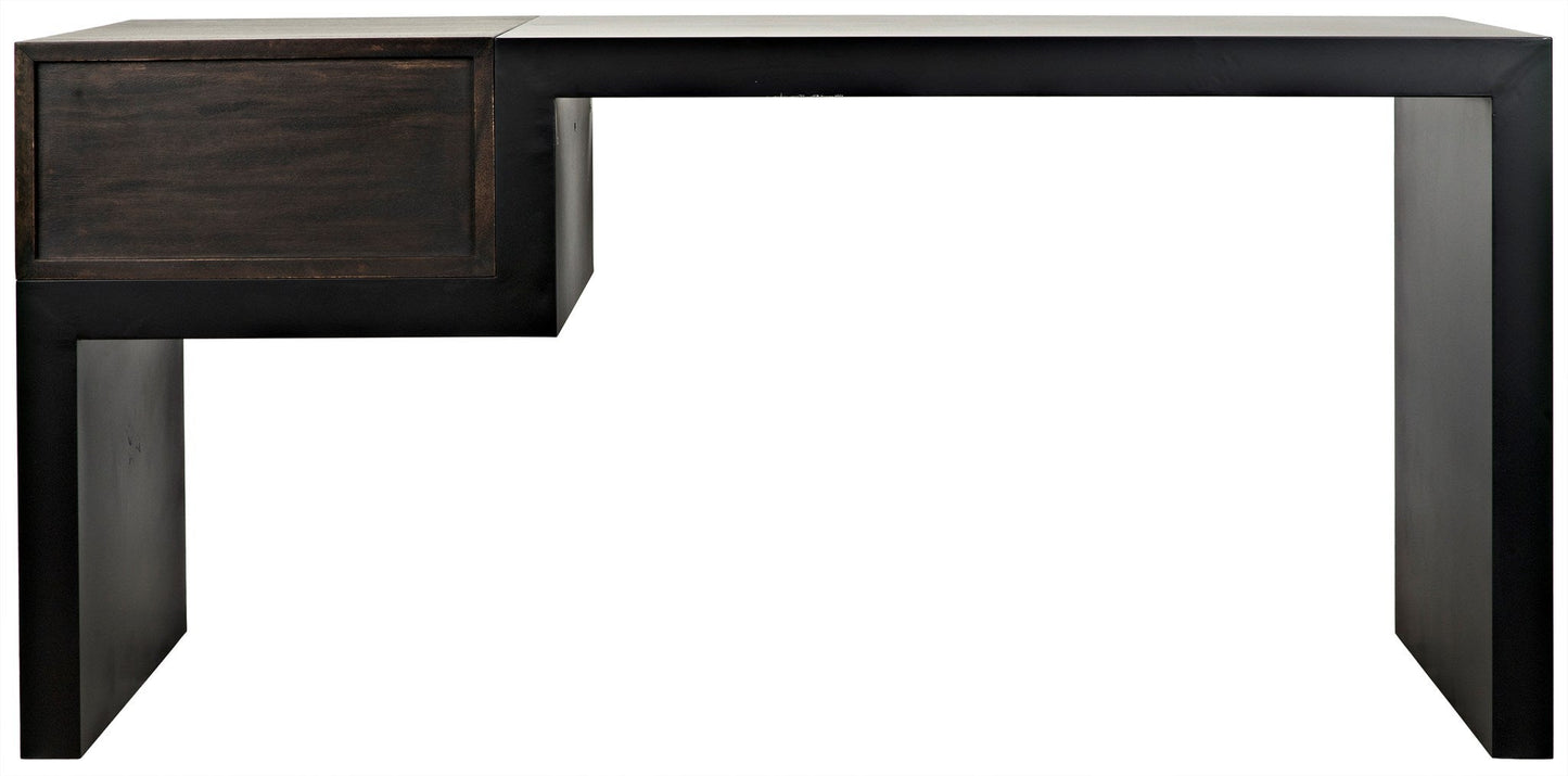 Alvaro Desk, Black Steel with Ebony Walnut-Home Office Desks-Noir-Sideboards and Things