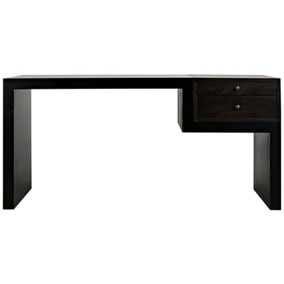 Alvaro Desk, Black Steel with Ebony Walnut-Home Office Desks-Noir-Sideboards and Things