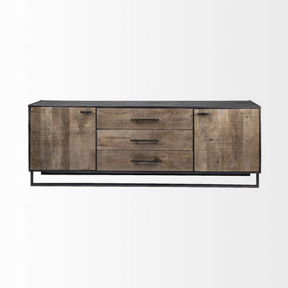 Mercana Alvin Three Drawers Wood Sideboard