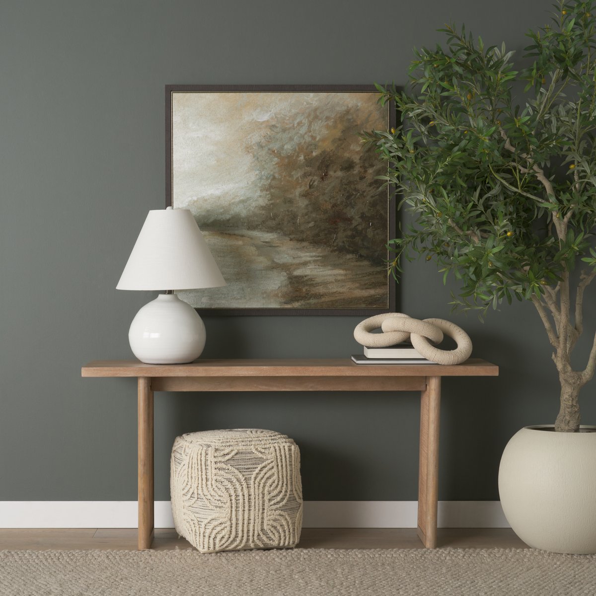 Mercana Amaira Patterned Wool Pouf