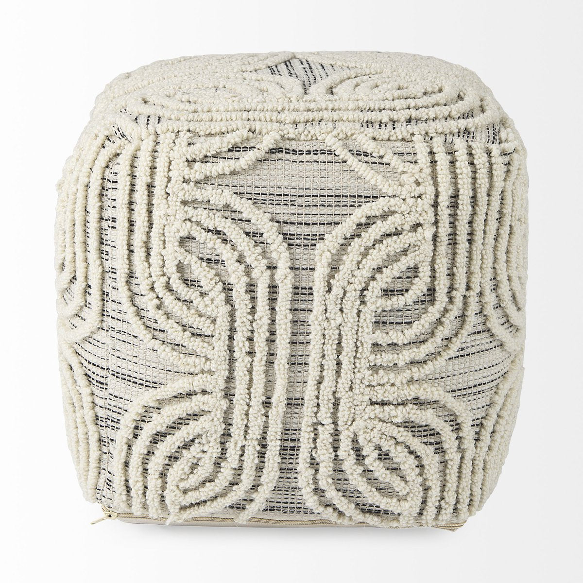 Mercana Amaira Patterned Wool Pouf