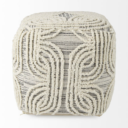 Mercana Amaira Patterned Wool Pouf