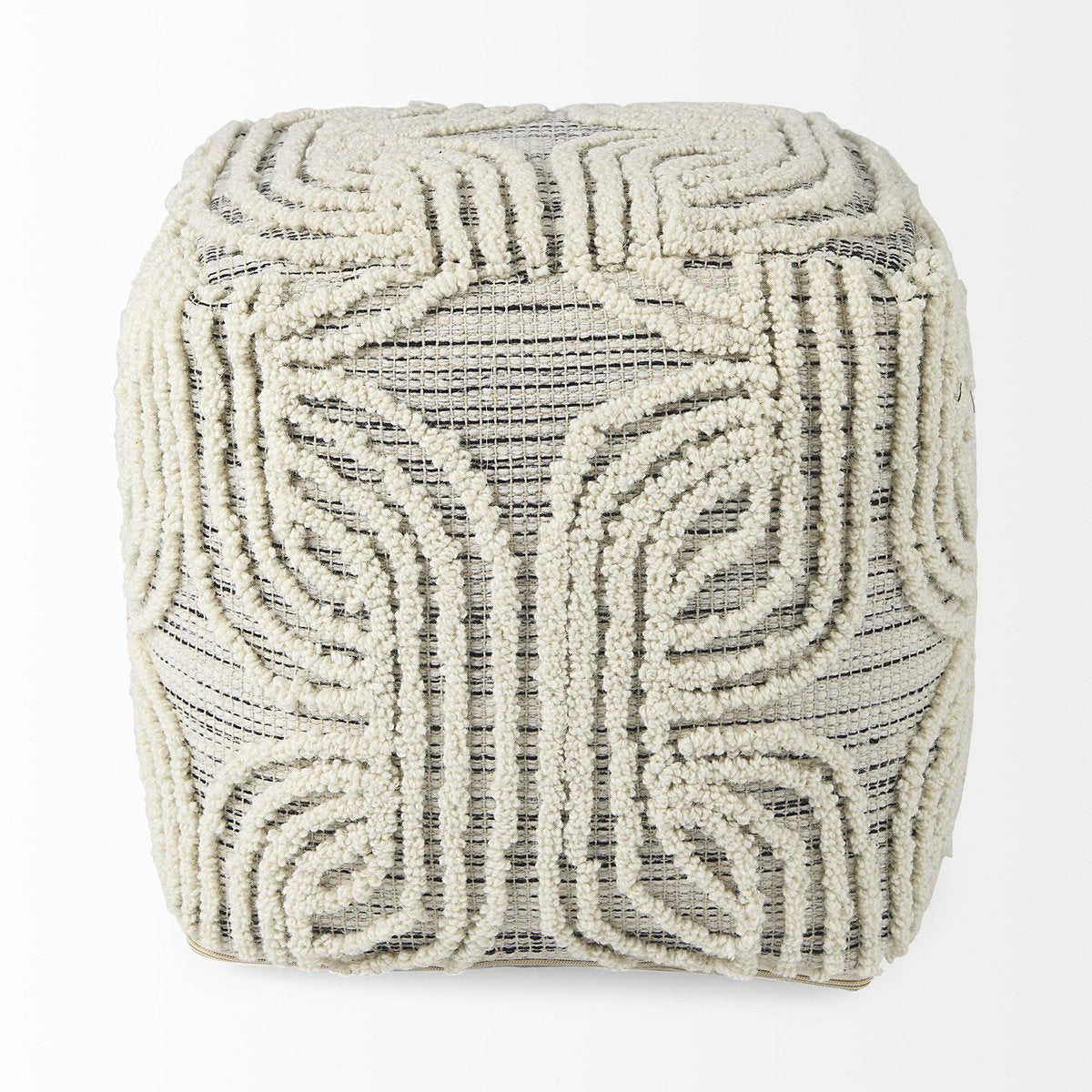 Mercana Amaira Patterned Wool Pouf