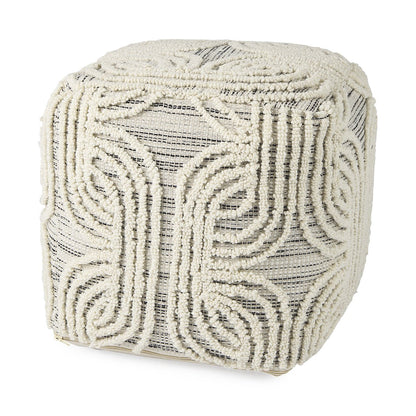 Mercana Amaira Patterned Wool Pouf