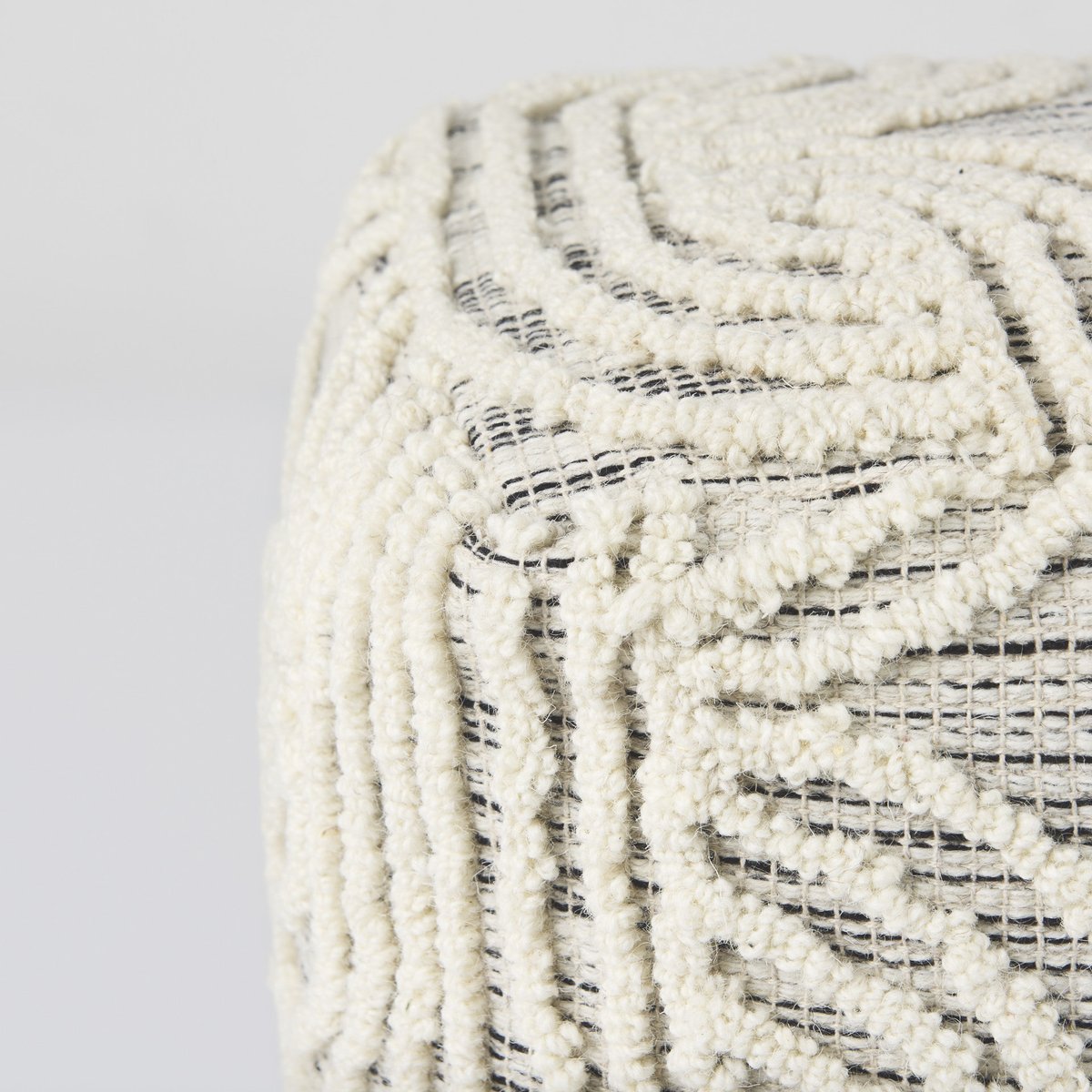 Mercana Amaira Patterned Wool Pouf