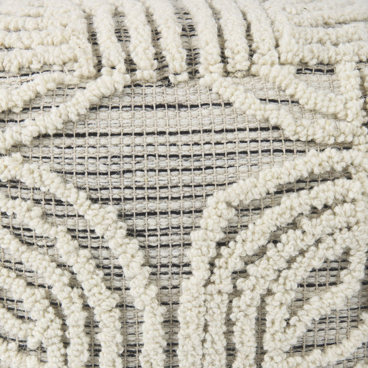 Mercana Amaira Patterned Wool Pouf