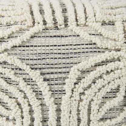 Mercana Amaira Patterned Wool Pouf