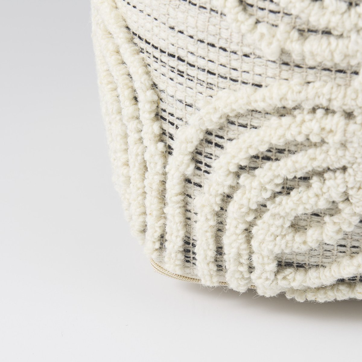 Mercana Amaira Patterned Wool Pouf