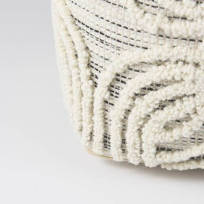 Mercana Amaira Patterned Wool Pouf