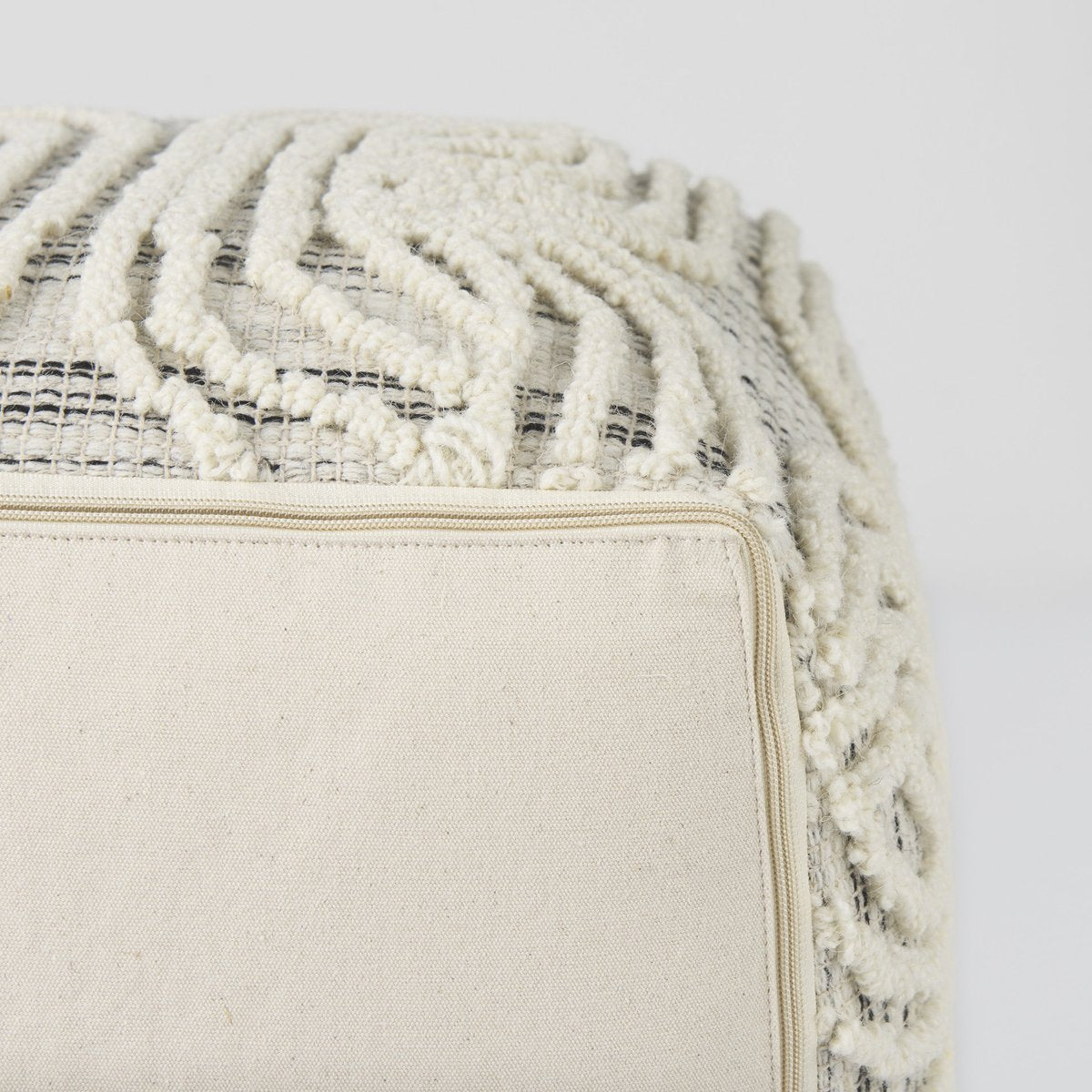 Mercana Amaira Patterned Wool Pouf