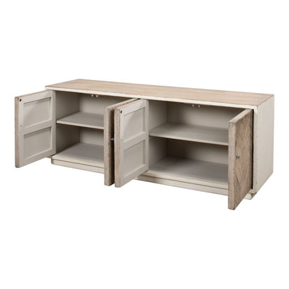 Amalia TV Stand Antique White-TV Stands & Media Centers-Sarreid-LOOMLAN