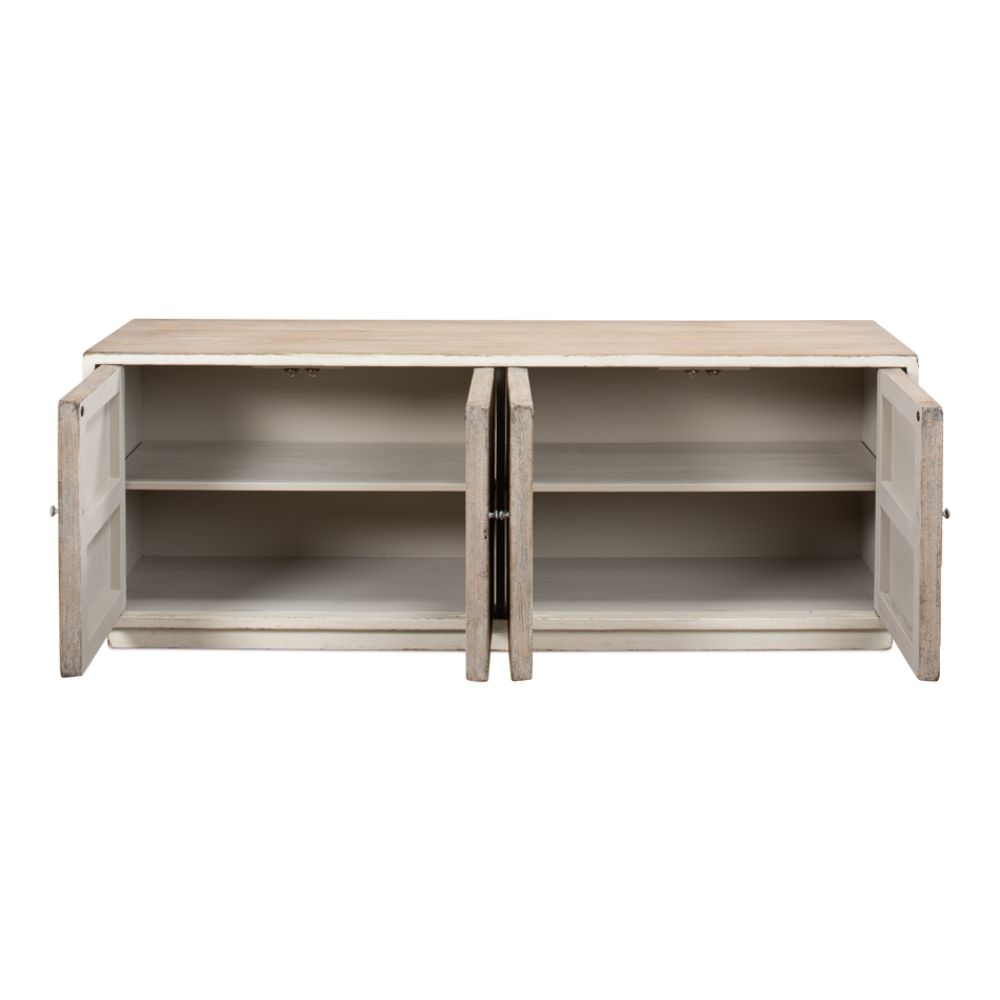 Amalia TV Stand Antique White-TV Stands & Media Centers-Sarreid-LOOMLAN