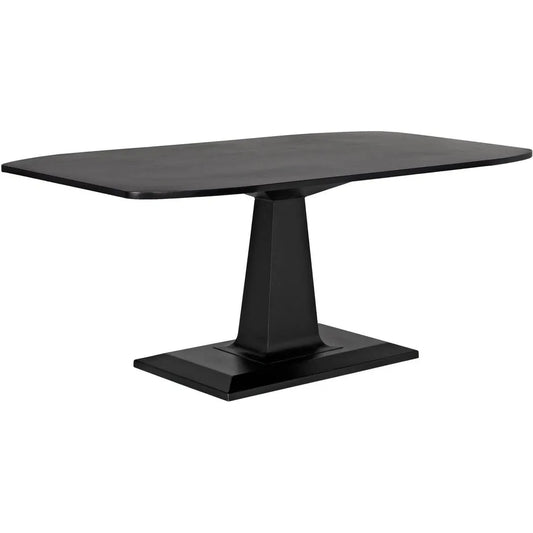 Noir Amboss Black Steel Rectangle Dining Table