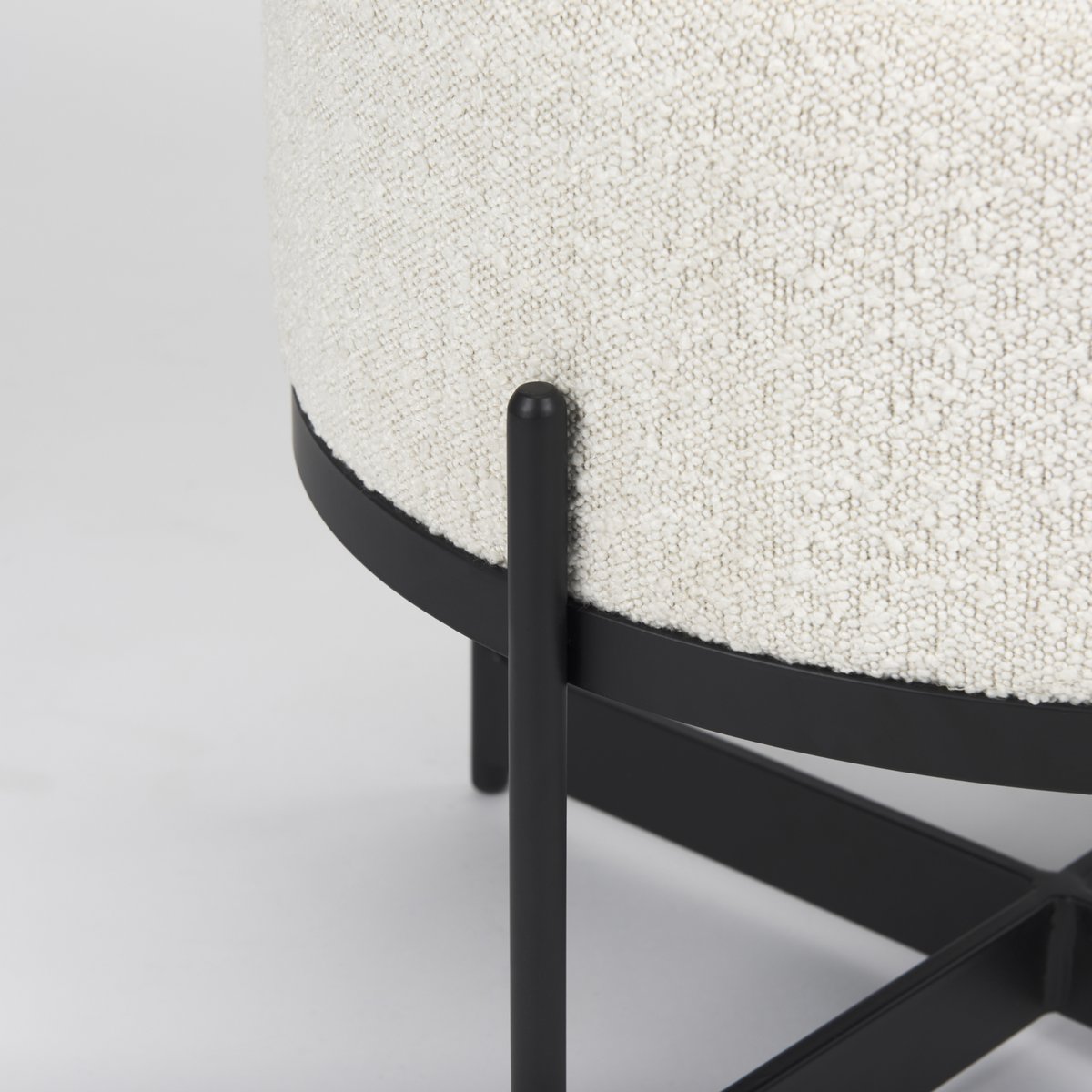 Mercana Amelia Cream Boucle Pouf