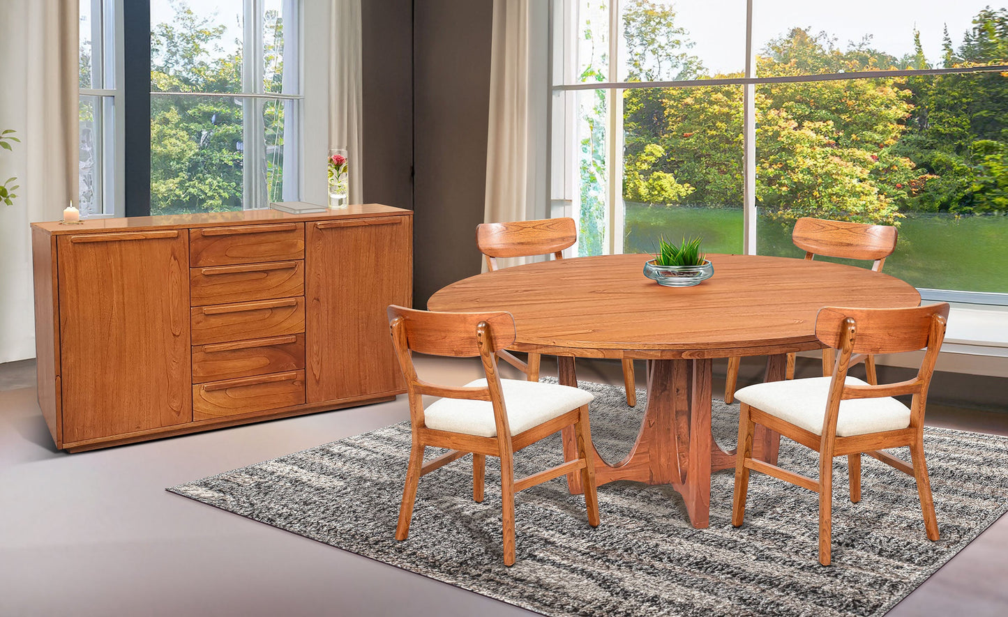 Sunny D American Modern Armless Dining Chair 2PC