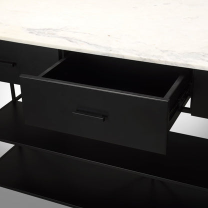 Mercana Amika White Marble Top Counter Table