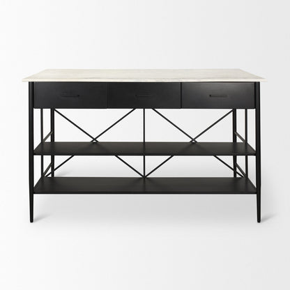 Mercana Amika White Marble Top Counter Table
