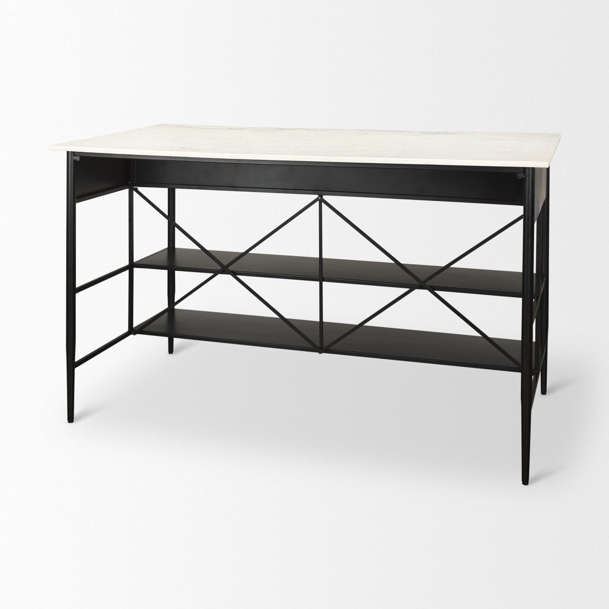 Mercana Amika White Marble Top Counter Table