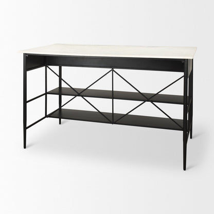 Mercana Amika White Marble Top Counter Table
