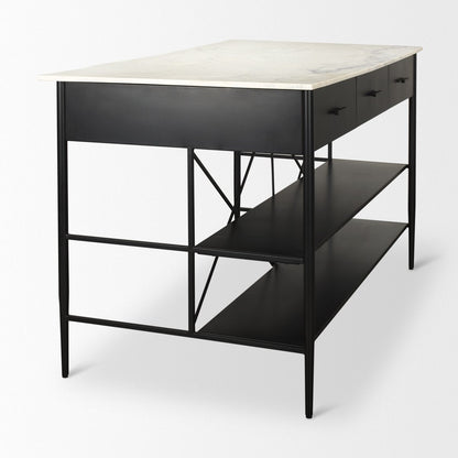 Mercana Amika White Marble Top Counter Table